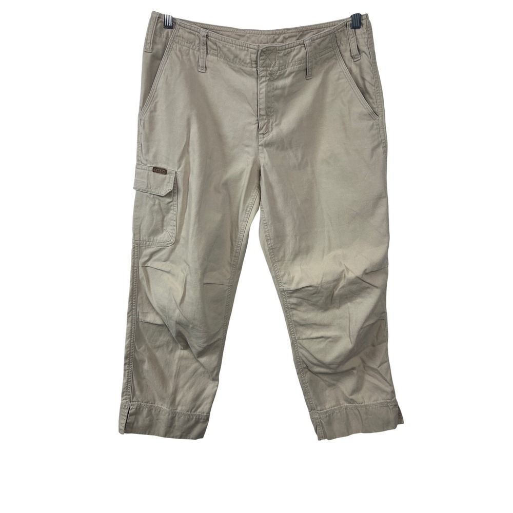 RALPH Ralph Lauren Cargo Capri Pants Womens 6 Tan Cotton Utility Cropped D24